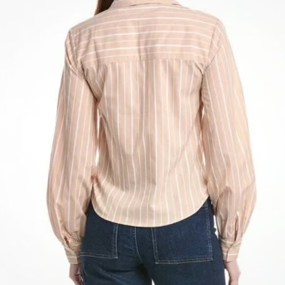Joe's Jeans Striped Pleated Shirt - M - Picture 4 of 8
